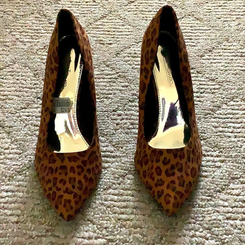 Hot Tomato Heels, Size 11W, Cheetah Print, Used, Good Condition
